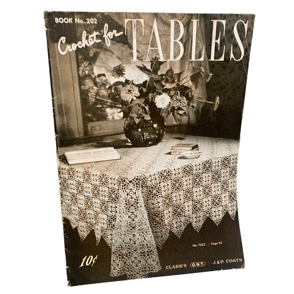 Vintage Clark's O.N.T. & J.P. Coats Crochet For Tables Book No. 202 - Picture 1 of 2